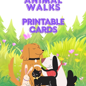 Animal Movement Cards for Kids | Gross Motor Activity Printable (Digital Download) image 1