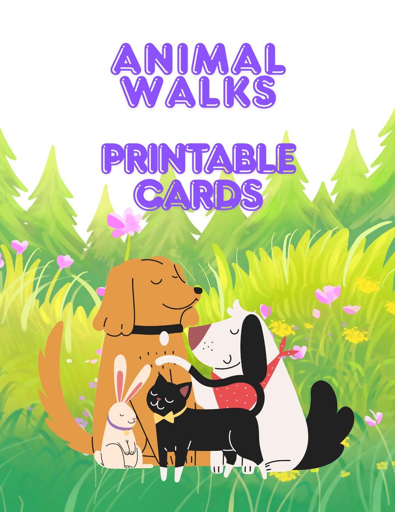 Animal Movement Cards for Kids | Gross Motor Activity Printable (Digital Download) image 1