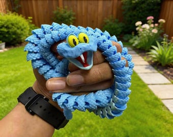 3D Printed Snake Sculpture, Blind Box 3D Printed Snake Gary, Creative Trendy Toy Ornaments, 3D Printed Snake Gary, Zootopia Merchandise