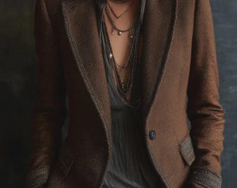 Retro Chic Contrast Edge Trim Tailored Blazer