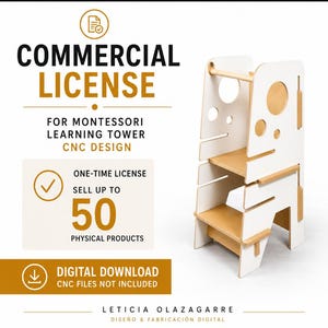 Commercial License | Montessori Learning Tower CNC Design | Sell up to 50 Physical Products | Digital Download