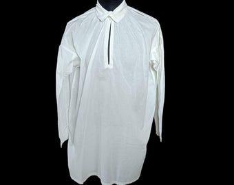 Camisa de trabalho artesanal (conjunto de 3) em estilo colonial do século XVIII/camisa da Guerra da Independência Americana com reforço no pescoço e nas mangas, feita de algodão/linho.