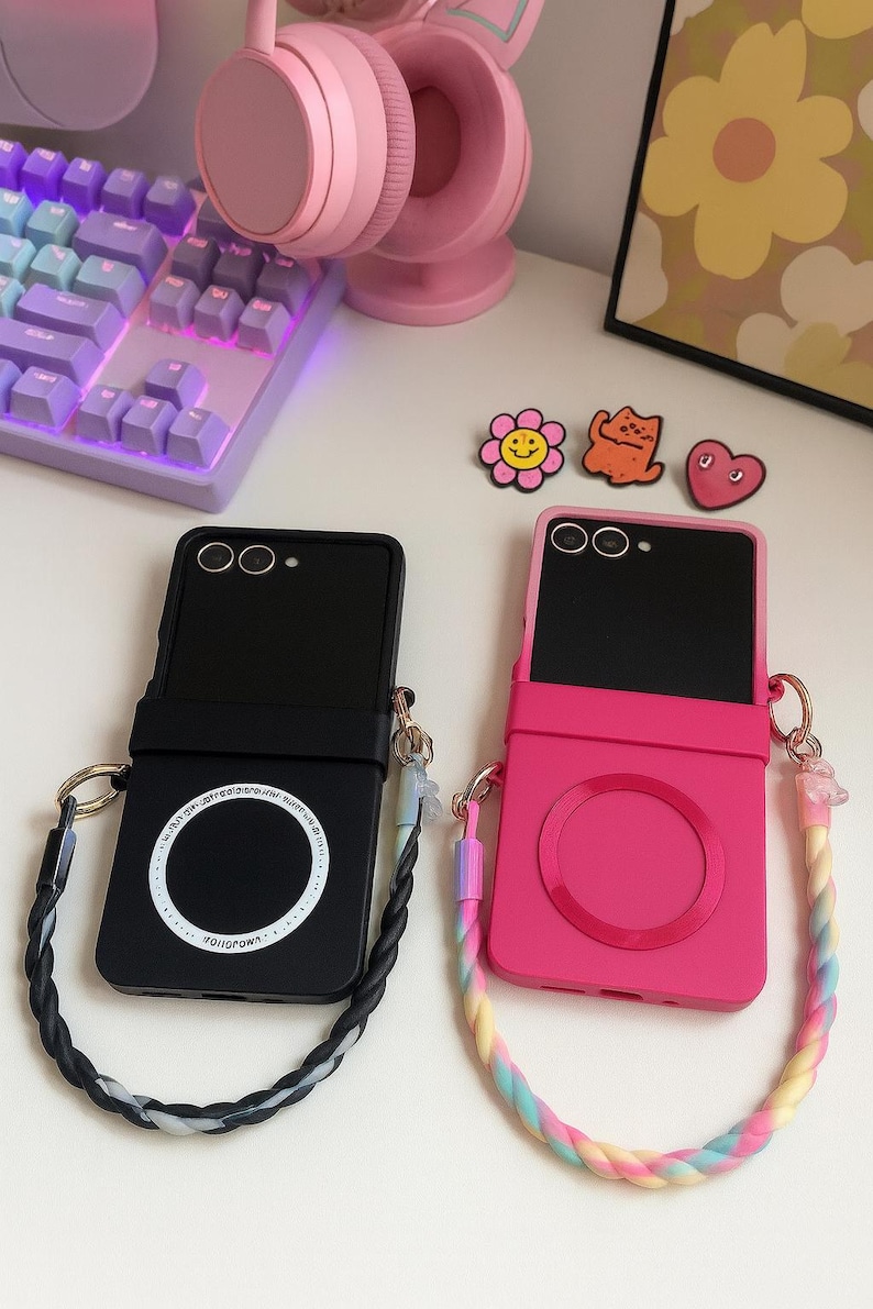 Gradient Candy Color Magnetic Case for Galaxy Z Flip with Hinge Protection image 8