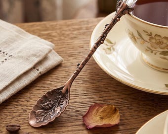 Vintage Style Tea Spoon with Crystal Handle