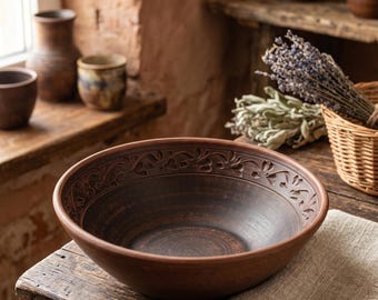 Handmade Red Clay Bowl 500ml