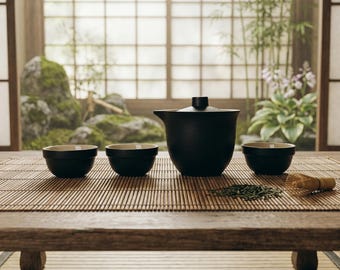 Minimalist Chinese Gongfu Tea Set, Ceramic Teaware Set