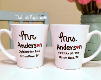 Personalized mug, Engagement Gift Mug, He put a ring on it, Hand painted, she said Yes mug, Bridal shower gift, latte mug