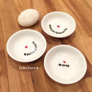 Hash tag RING DISH, Personalized gift, Hand painted, Gift for the bride, Customized Ring holder, wedding gift, trinket dish