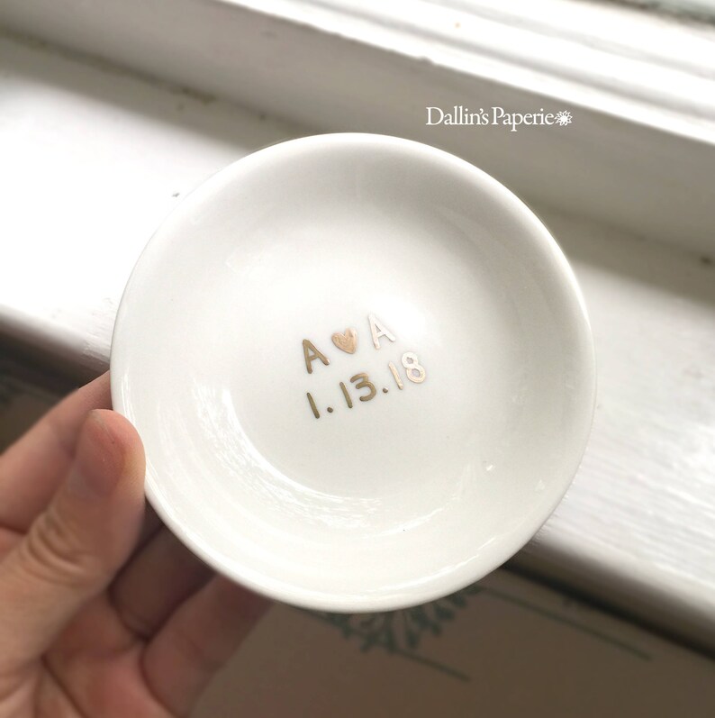 Personalized RING DISH Engagement Gift Metallic Gold Etsy