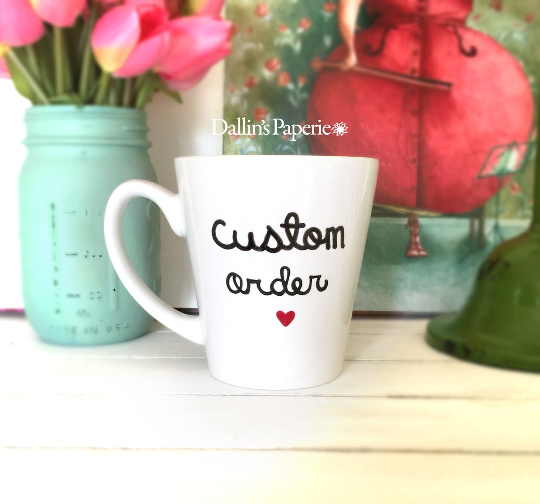 Personalized Mug, Gift Mug, Hand Painted Mug, Engagement Gift, Fun Gift ...