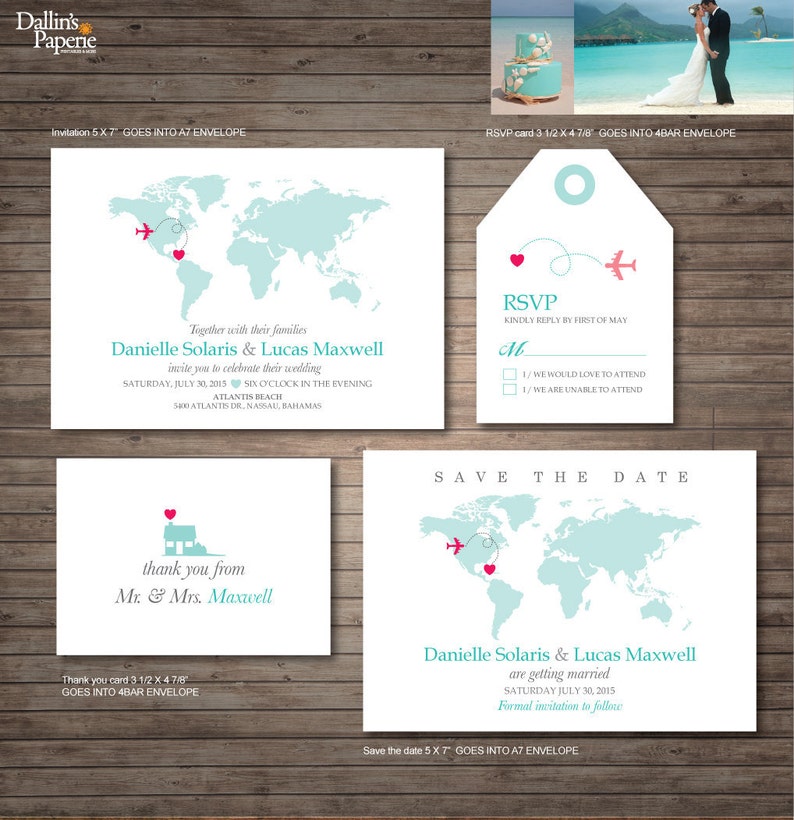 Destination Wedding Invitation Printables Beach Wedding Map Etsy