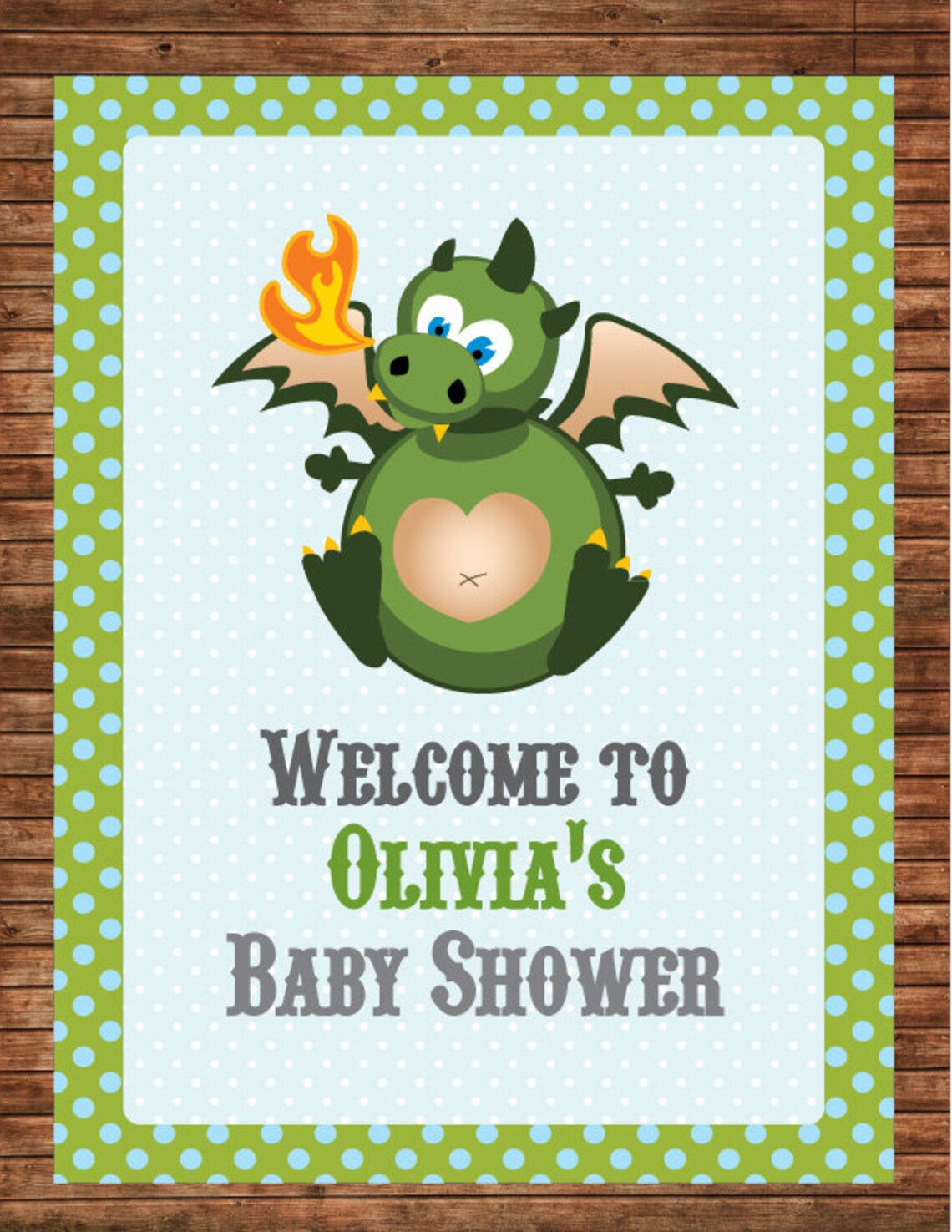 Cute Dragon Baby shower DIY Customized Full party set Etsy