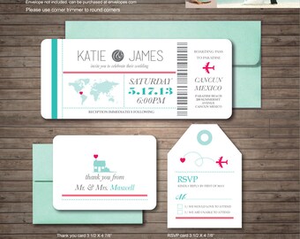 Destination Wedding Invitation printables, beach wedding, Map invitation, Customized DIY wedding, turquoise