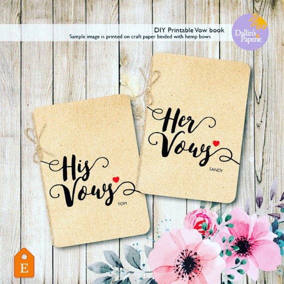 Wedding Vow Books Printable Vow Books Diy Wedding Vow Books Etsy