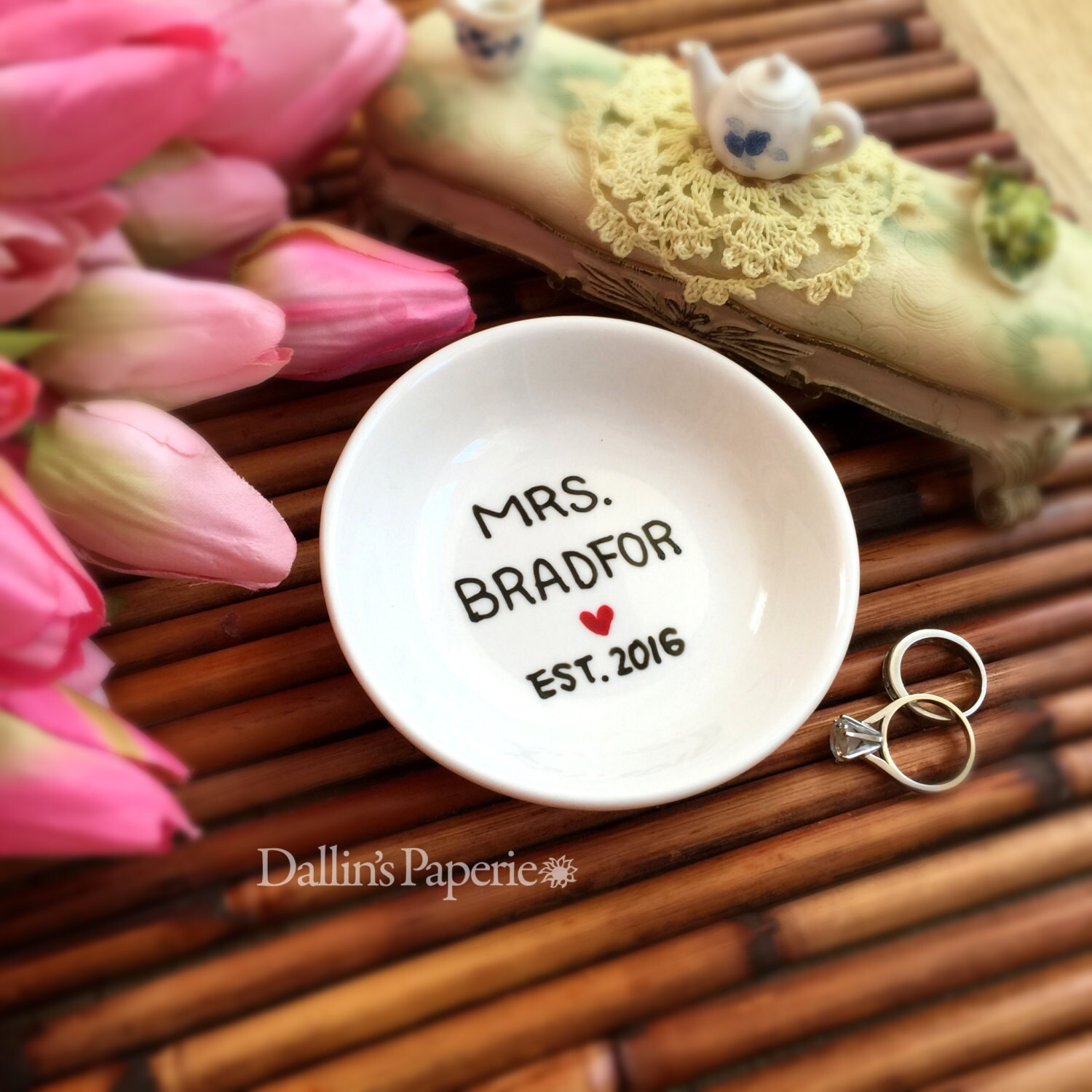 RING DISH engagement gift Personalized gift Hand painted Etsy