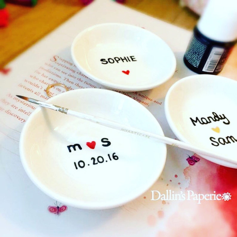 Personalized RING DISH Engagement Gift Mug Hand Painted Etsy