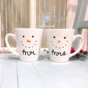 Tazza personalizzata, tazza di Natale, regalo di Natale, regali per lei, tazze uniche, tazza pupazzi di neve, regalo di coppia di Natale, tazze per le feste