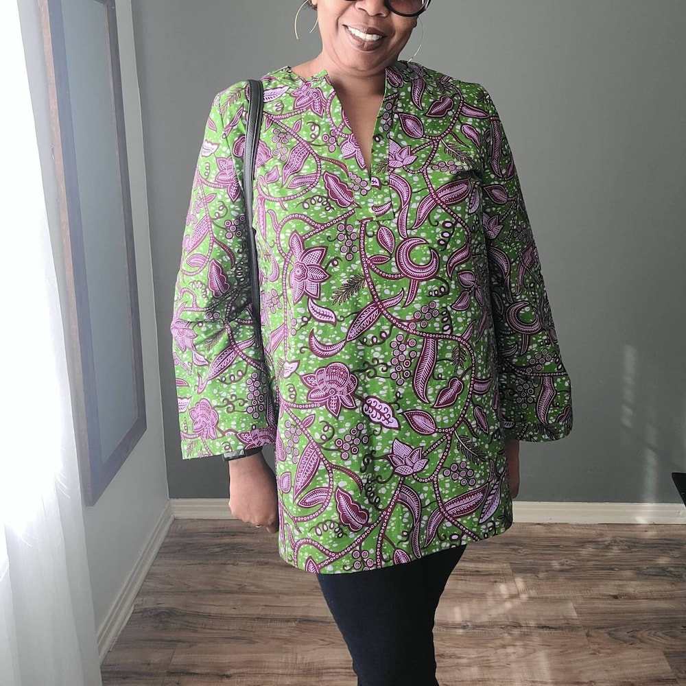 African Wax Print Cotton Women'S Long Top With Long Sleeves Aurateestyle