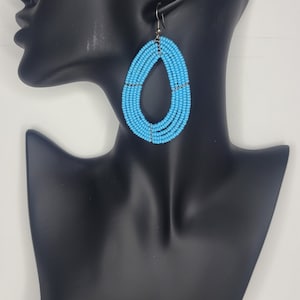 East African masai inspired hand made beaded colorful drop earrings