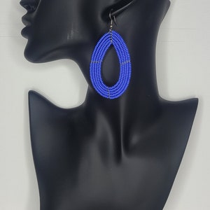 East African masai inspired hand made beaded colorful drop earrings
