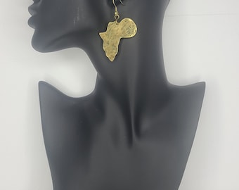 African hand made brass drop earrings