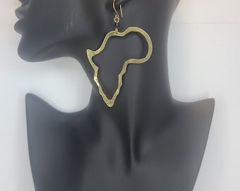 African hand made brass drop earrings