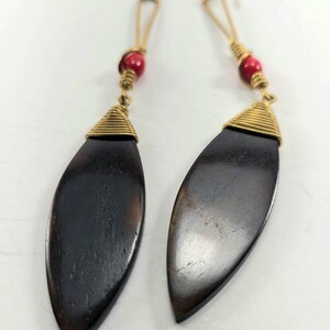 African hand made bone drop earrings