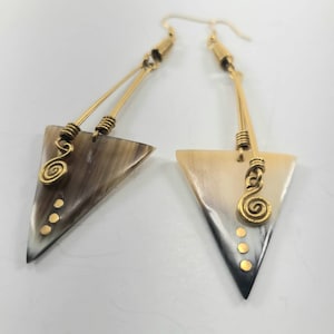 African hand made bone drop earrings