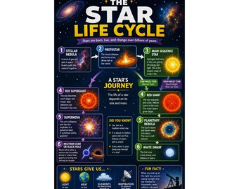 The Star Life Cycle Poster Educational Science Chart