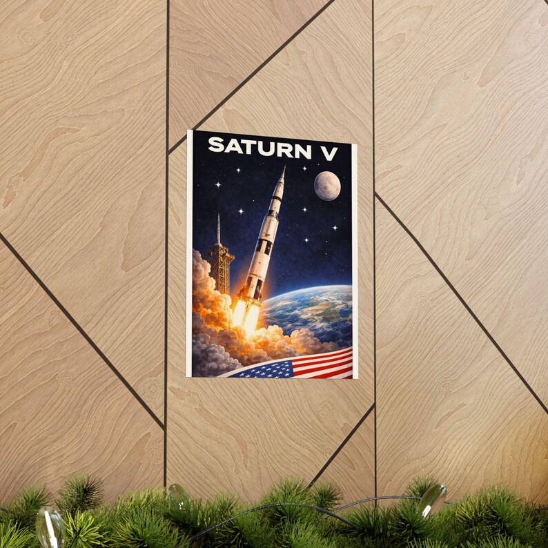 Saturn V Rocket Launch Poster | Space Launch Vintage Wall Art - Etsy