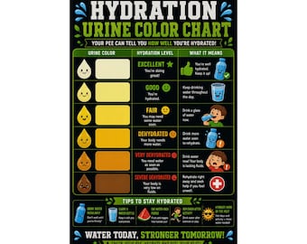 Hydration Urine Color Chart Poster