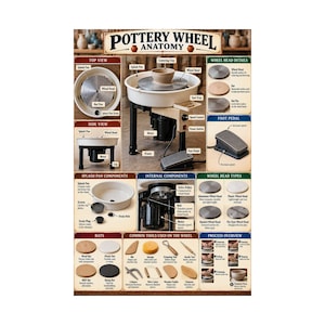 Pottery Wheel Anatomy Diagram Poster