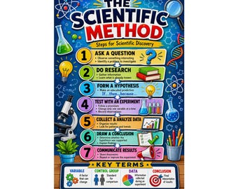 Scientific Method Poster Classroom Science Steps Chart