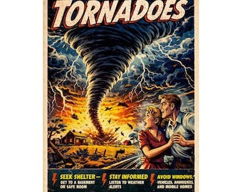Tornadoes Vintage Storm Poster | Storm Wall Art