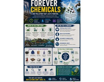 Forever Chemicals Informational Poster Environmental Pollution Infographic