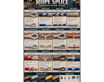 Rope Splice Identification Guide Poster Nautical Knots Chart