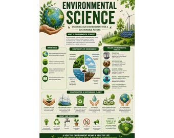 Environmental Science Educational Poster Ecology Infographic Wall Art