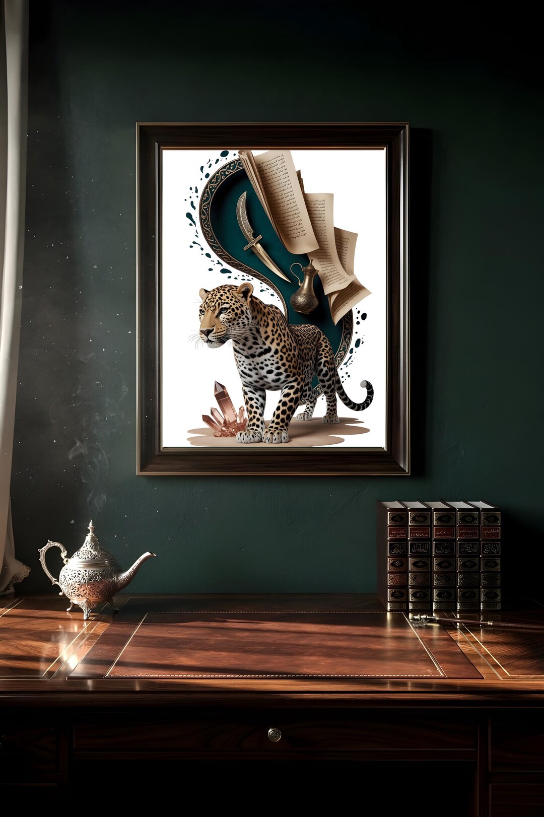 Elegant Walking Arabian Leopard Digital Art Print - Etsy