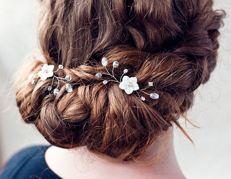 Wedding Hair Pins Pearls Hair Pins Bridal Crystal Hair Pins Etsy