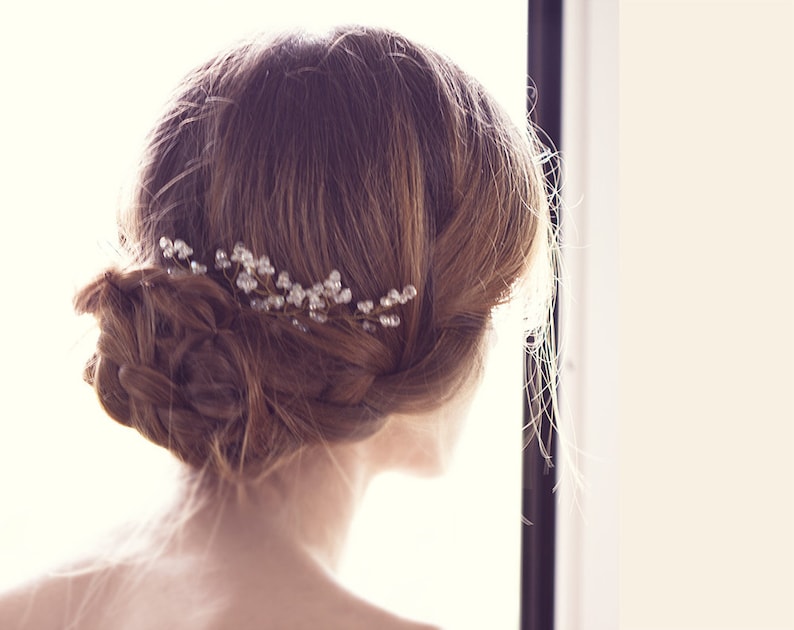 Rose gold hair pins Bride hair pins Crystals hair pins Wedding jewelry Champagne hair pins Bridal hair pins Crystal headpiece Jewelry 8222.