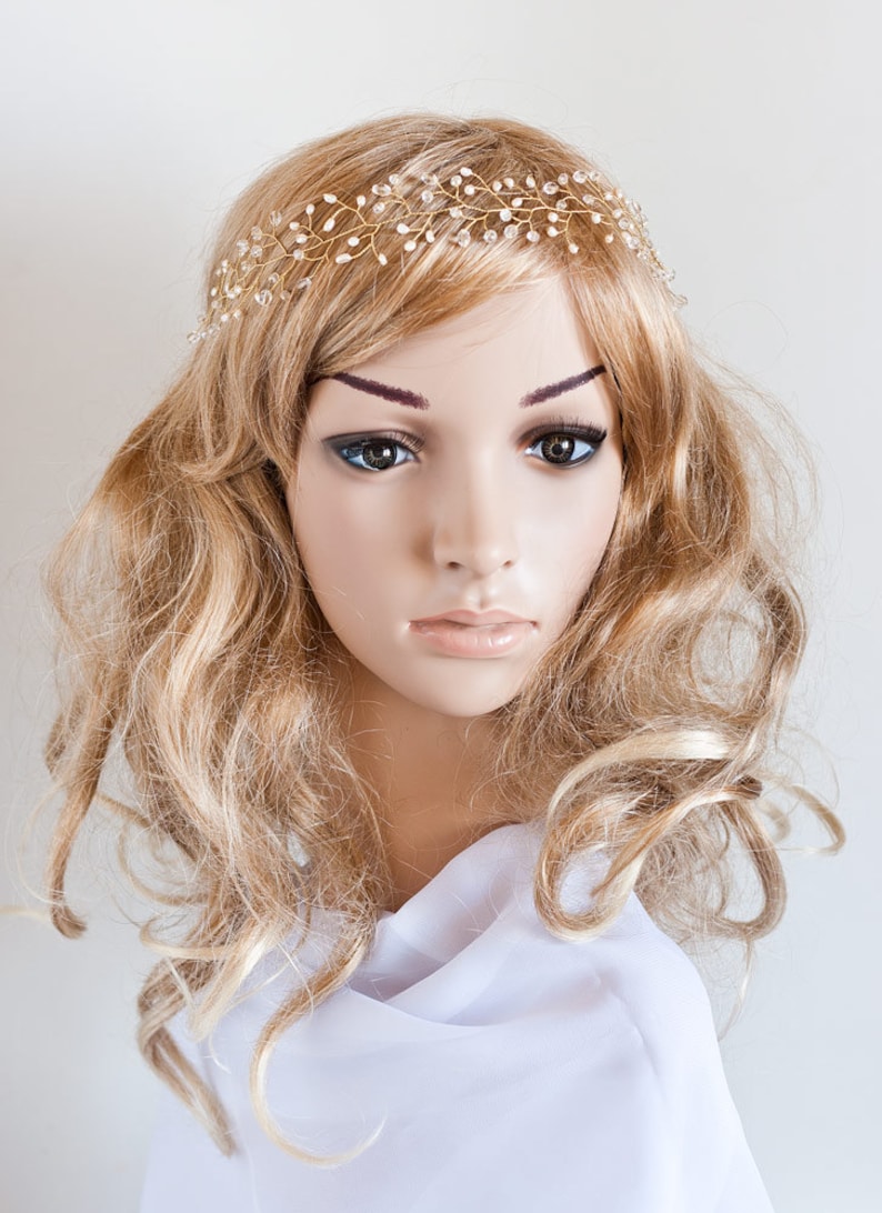 Crystal headpiece Silver headpiece Bridal headpiece Bridal Etsy