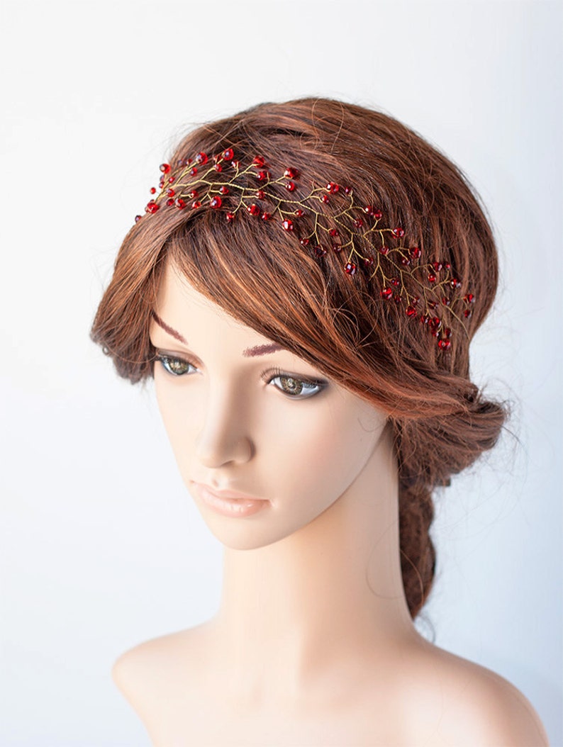 Hair Vines Hairbands Hair Vine Wedding Hair Vine Red Headpiece Etsy