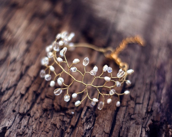Bridal bracelet Pearl wedding bracelet Gold bridal vines bracelet Gold bridal bracelet Bridal bracelet gold Crystal bracelet Pearls 61