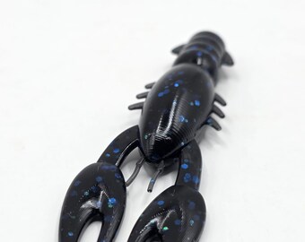 ICON Crush Craw Señuelo de plástico blando de 2.5" negro y azul