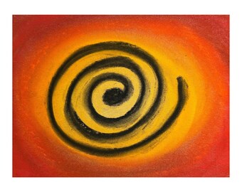 Individuelles originales Spiral-Kunstwerk | Intuitives Energiebild | Spiralbild auf Bestellung gefertigt | 18x24 cm