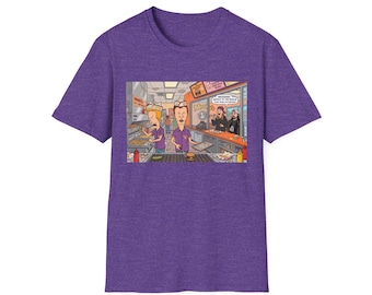 Camiseta con escena de restaurante Moobys Clerks / Ilustración de restaurante retro