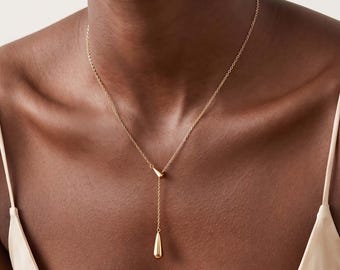 18K slipketting • Niet-aantastend Niet-vervagend Waterbestendig Gelaagde Druppelketting