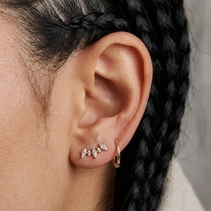 Orecchino labret in titanio 16G Kite Climber • Orecchino per trago • Orecchini per conchiglia • Orecchino per elice della cartilagine