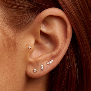 Labret-Stecker aus Titan (flache Rückseite) • Schmuck für Tragus-, Helix- und Conch-Piercings
