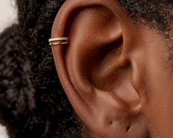 Anello clicker in titanio con doppia cerniera • Anello per naso segmentato con cerniera • Anello clicker per setto nasale • Anello per cartilagine • Anello per orecchino a cerchio per elice • E008